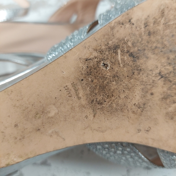 I. Miller Women's Silver Glitter Strappy Wedge Comfort Sandals V302 - Picture 8 of 9